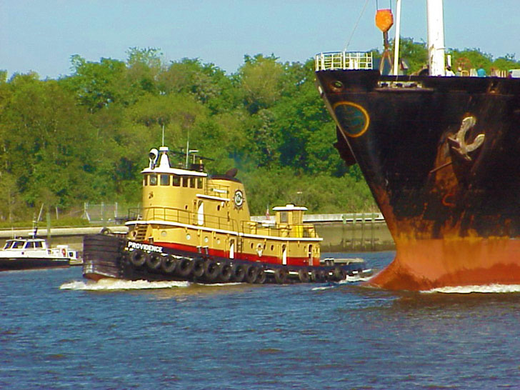 Tug Boat and Ship Savannah River Savannah Georgia