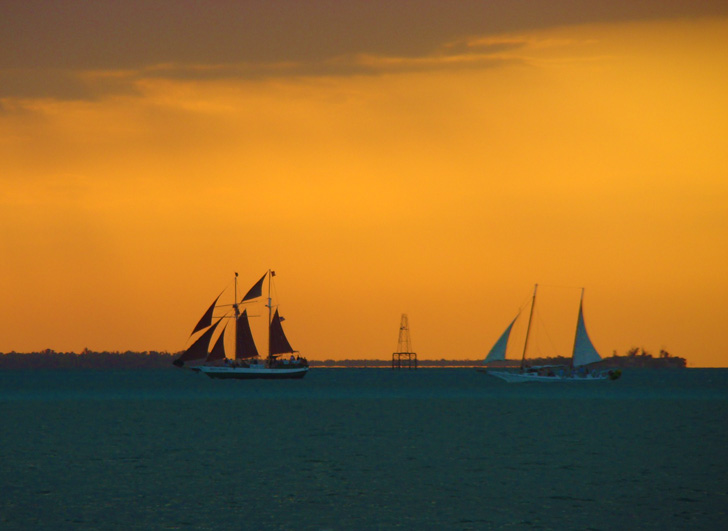 Sailing Ships at Sunset Key West