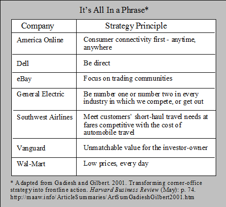 Companies and Their Strategic Principles
