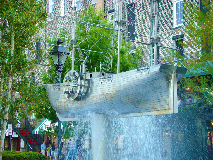 Ship Fountain River Street Savannah Georgia