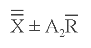 Equation for X bar control limits
